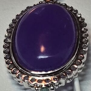 Sterling Silver Setting Purple JADEITE Pendant